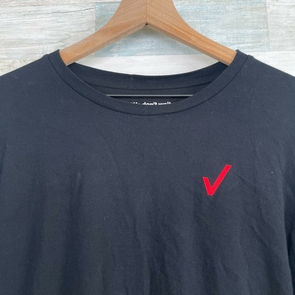 Verizon Wireless Present Logo Employee Uniform T Shirt Black Work Tee Mens Large - Picture 3 of 7